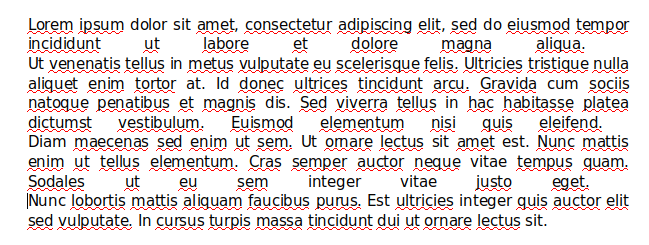 Justified line before